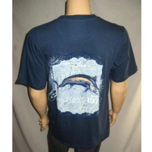 Panama Jack Y2K Blue Fishing Marlin Heavy T Shirt 100% Cotton New With Tags